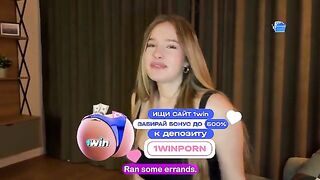 The guy shows his penis to the girl and offers her sex
