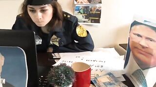 The couple has a playful sex on the table while doing taxes