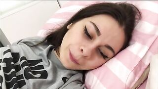 A man with a pump pushes his tongue into the girlfriend’s vagina