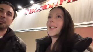 The guy checked the strength of the girl's throat in an unusual way