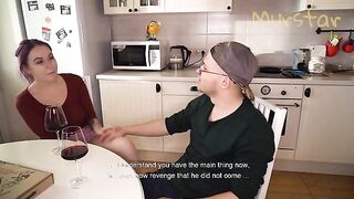 The guy came to the kitchen with a thick dick