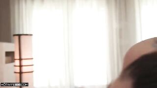 One second before cumming, brunette was asking for more intensity