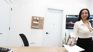 The girl received a pleasant sex surprise in the office