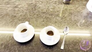 The girl demonstrates her skills in the kitchen and in bed with someone
