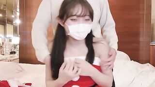 An amateur couple has sex in different poses, reaching a creampie