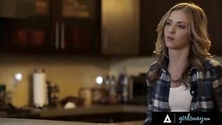An investigator takes a break from the case to enjoy intimate moments with her girlfriend