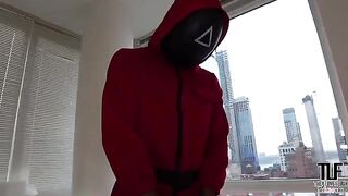 Nicole Doshi’s anal hole gets filled with cum in a hot Squid Game parody scene