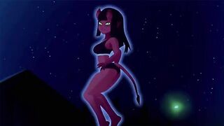 The young guy fucks with a hot witch in the cartoon