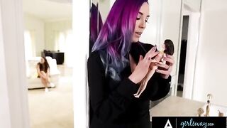 Angela White fucks a stacked witch with colorful hair