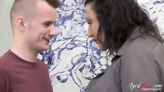 Old and young hardcore action with a big cock and juicy pussy licking