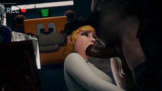 Vanessa gets fucked by a security guard in the office at Fazbear Mega Pizzaplex