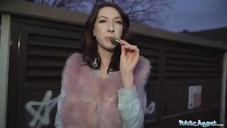 The guy took Chanel Kiss for a walk and fucked her hard in POV style