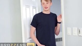 The guy is looking for money in the house and finds a dildo