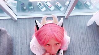 You better not swallow before I cum, or it won’t count!