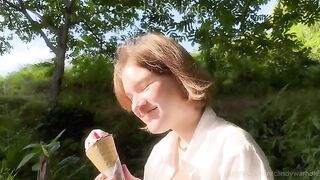 Don't lick the ice cream, my cock is for sucking! A daring offer!