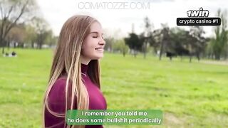 A girl with big natural boobs gets fucked in a rough way