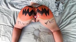 Fucked a pumpkin so hard it shook, just like real sex!