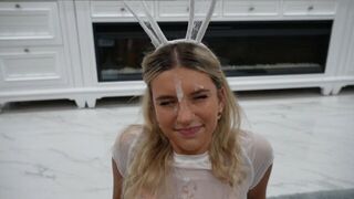 A girl adorned her face with something spooky for a hot Halloween party