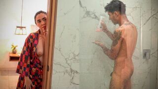 A hot shower session with the stunning stepmom is a dream