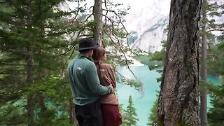 A couple making love in the forest, caught by a candid camera