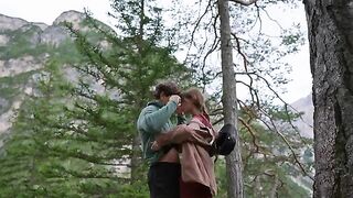 A couple making love in the forest, caught by a candid camera
