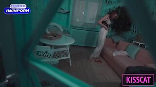 The step mom is so hot, she’s begging for sex in the hotel room