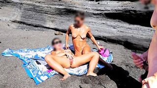 Nude on the beach, I'll masturbate and you jerk off