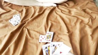 The stepdaughter has to suck her stepfather’s cock until morning, according to their card game deal