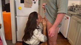 The husband made a creamy treat and the wife repaid him with passion