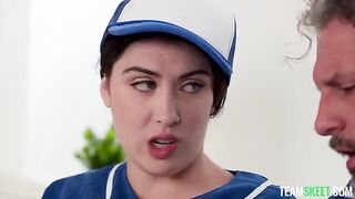 An aged guy fucked a young beauty in her clothes