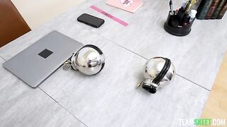 She's beneath me and completely submissive, a story of dominance in the office