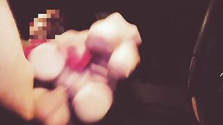 A girl with a silicone pussy fucks passionately in the car