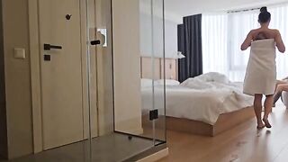 A girl was fucked in her ass by a guy and he came on her face