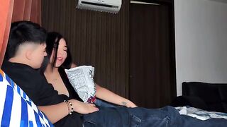 The girl could not restrain herself and asked for more, unable to stop herself