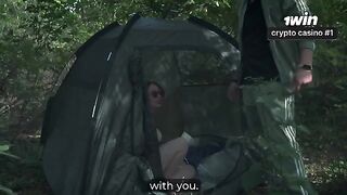 The stepson caught his stepmom in the act, right in the forest