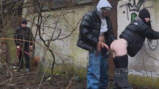The girl was fucked outdoors by a stranger, showcasing passionate and risky encounters