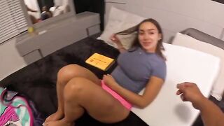 The guy fucked his stepdaughter in the pussy face to face - a classic scene