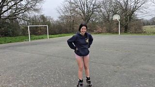A girl went to the forest and was fucked by a guy, she liked it