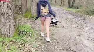 A girl went to the forest and was fucked by a guy, she liked it