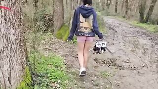 A girl went to the forest and was fucked by a guy, she liked it