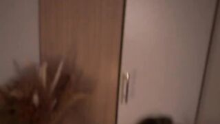 The man gently caresses his girlfriend and slaps her face passionately