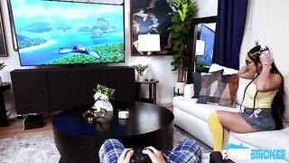 The guy is tired of waiting for sex with brunette
