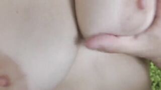 A man with a big cock fucks her tight hole hard