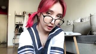 An 18-year-old girl with big natural boobs masturbates herself