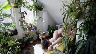 A couple has passionate sex on the couch while filming with a camera