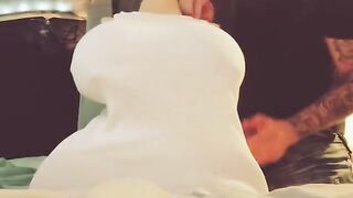 The guy was screaming with pleasure while jerking off with his machine