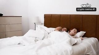 A hot Russian girl is sharing her bed with two lovers