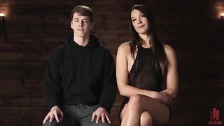 Girl sits on guy’s face and holds his cock in her hands
