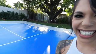 Gina Valentina gets fucked hard in public place