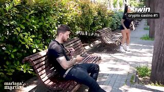 A girl was fucked on the street by a stranger with a huge cock - Mariana Martix